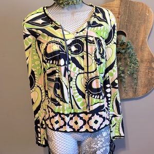 Crown & Ivy long sleeve top with bow tie sleeves medium NWOT